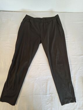 Zella Men's Olive Green Stretch Casual Pants, Side Leg Zipper Size XL